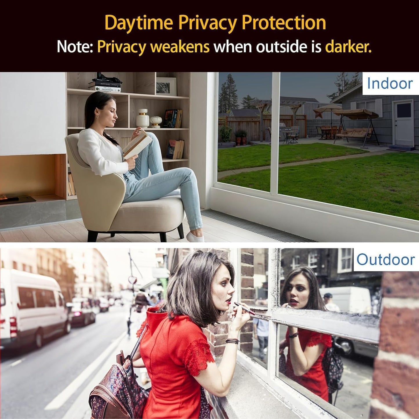 Frosted Glass Window Privacy Film Decorative with Tools, 2 Way Frosting Privacy Film for Glass Door, Static Cling Tint for Home Anti-UV, Covering Clings 23.6" by 77"