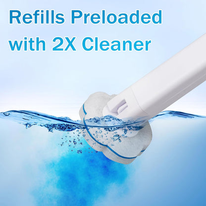 2 Pack Disposable Toilet Brush and Holder Set,Extended Handle with 48 Cleaner Refills Toilet Brush for Toilet Bowl Cleaners,Bathroom Cleaning, Bathtub - Blue (Ocean Fresh Scent)