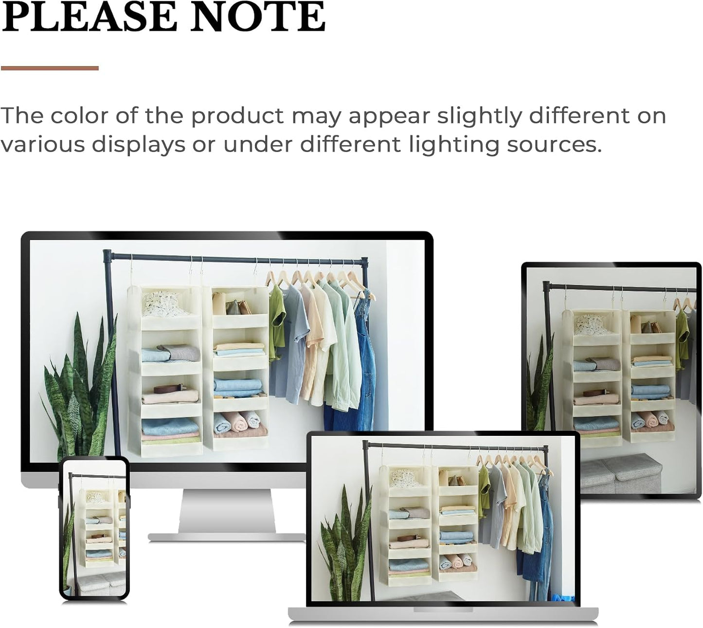 GRANNY SAYS 3-Shelf Hanging Closet Organizer and Storage, Collapsible Hanging Closet Shelves, Hanging Organizer for Closet & RV, Gray, 29 ½" H X 12" W X 12" D, 1-Pack