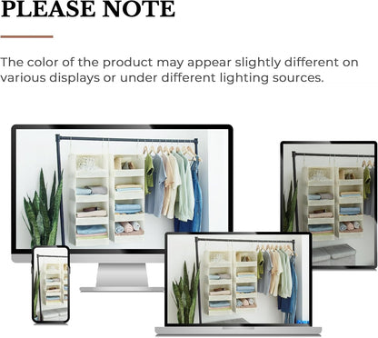 GRANNY SAYS 3-Shelf Hanging Closet Organizer and Storage, Collapsible Hanging Closet Shelves, Hanging Organizer for Closet & RV, Gray, 29 ½" H X 12" W X 12" D, 1-Pack