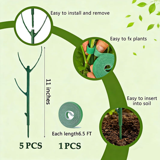 10PCS Monstera Plant Support, Stackable Plant Stakes for Indoor Plants, Plant Sticks Support Tall for Climbing Potted Plants