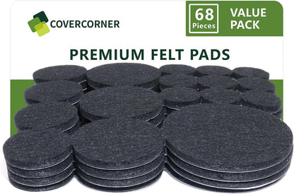 Felt Furniture Pads for Hardwood Floors 48 PCS, Furniture Pads, Floor Protectors for Hardwood Floors, Felt Pads for Furniture, Round, Dark Brown