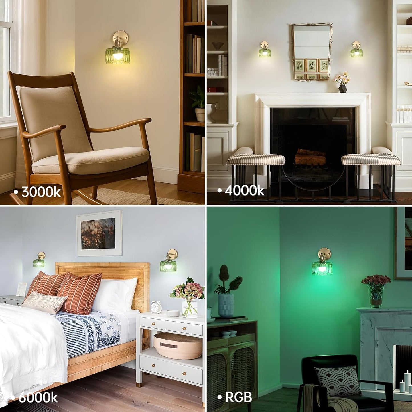 Shenmoyl Vintage Battery Operated Wall Sconce with Clear Striped Glass Lampshade 5000 mAh Rechargeable Battery Powered Wall Light with Remote Control for Bedside Bedroom Doorway, Set of 2