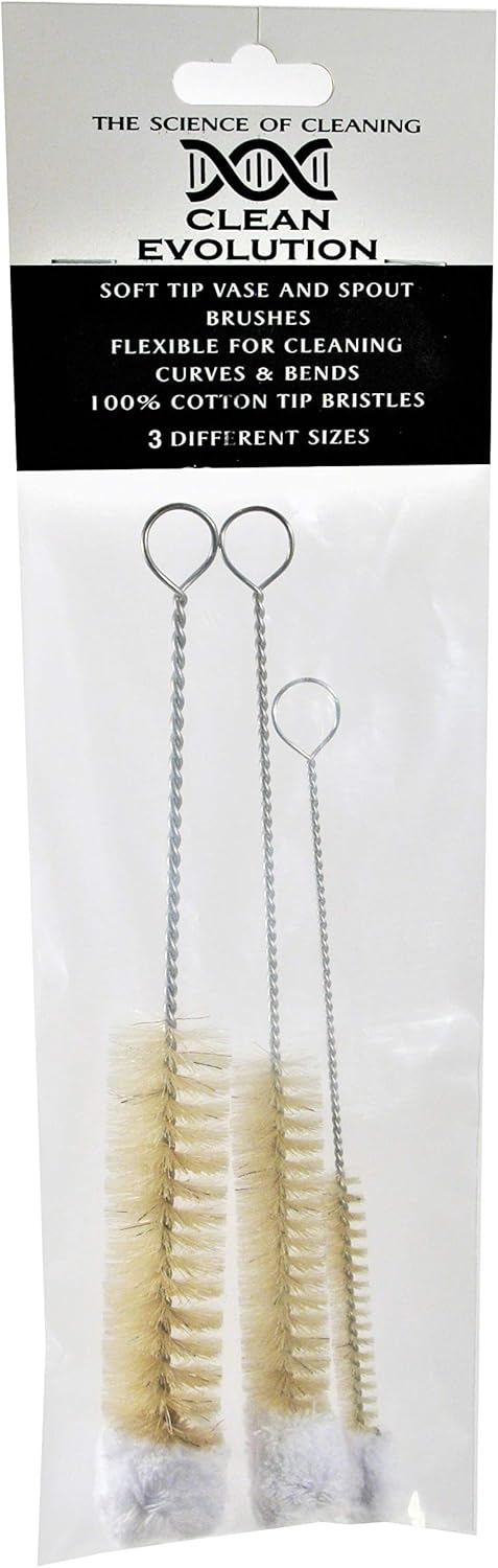 Bendable Bottle Brush Set - Soft Bristle Crevice & Small Cleaning Brushes for Narrow Spaces & Test Tubes