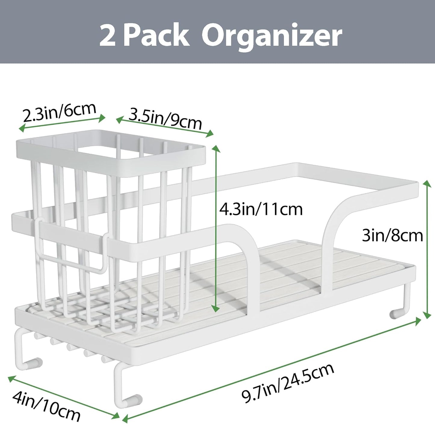 Sponge Holder for Kitchen Sink,Sink Caddy Organizer With Stone Drying Tray, Stainless Steel Kitchen Countertop Organizer for Sponge Soap Dispenser Black