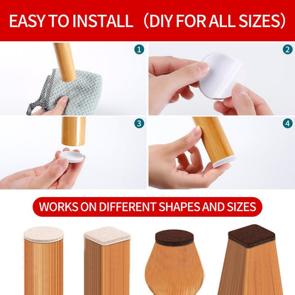 Ezprotekt Felt Furniture Pads for Hardwoods Floors, 440 PCS Self Adhesive Felt Pads for Chairs, Cuttable Anti-Scratch Furniture Feet Floor Protectors for Chair Sofa Bed Table Cabinet (Black)