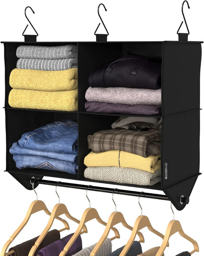 ClosetMaid 10-Shelf Fabric Hanging Shoe Storage Organizer for Closet, Charcoal Black