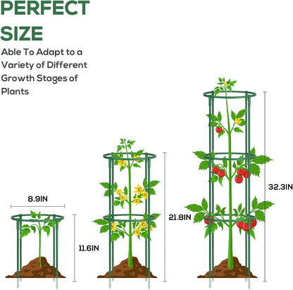18 Pcs Plant Support Stakes & Plant Cage Support Rings, Plant Supports for Indoor Plants, Stackable Plant Holder Stick, Small Plants Potted Plants Flower Other Climbing Plants (6.4 "Wide X 11" High)