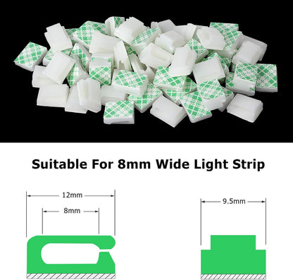 PETKNOWS 80PCS Adhesive Cable Clips Clear Light Strip Mounting Clips | Clear Acrylic, Desk Outdoor Wall, Organizing Wire Managing Cord, Self Adhesive Light Strip Mounting Clips