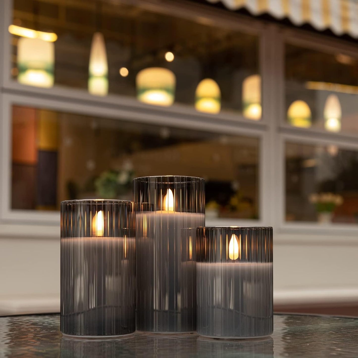 ANGELLOONG Flickering Flameless Candles, Realistic Battery Operated Candles with Remote and Timer, Set of 3 LED Candles for Room Fall Home Wedding Decor Centerpieces Table Party Valentines Decorations