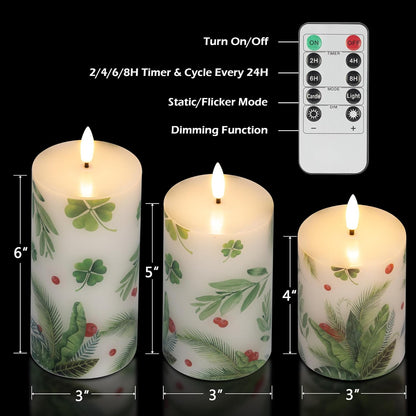 JOIONE Flameless Pillar Candles with Remote, 3 Pack Battery Operated Real Wax LED Candles, LED Candle that Perfect for Home Decorations Fireplace Table, White