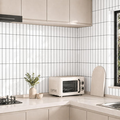 Peel and Stick Backsplash Tiles – Easy DIY Self-Adhesive Subway Wall Tiles, 10 Pack for Kitchen & Bathroom, 11.42'' x 9'' (White Grey)