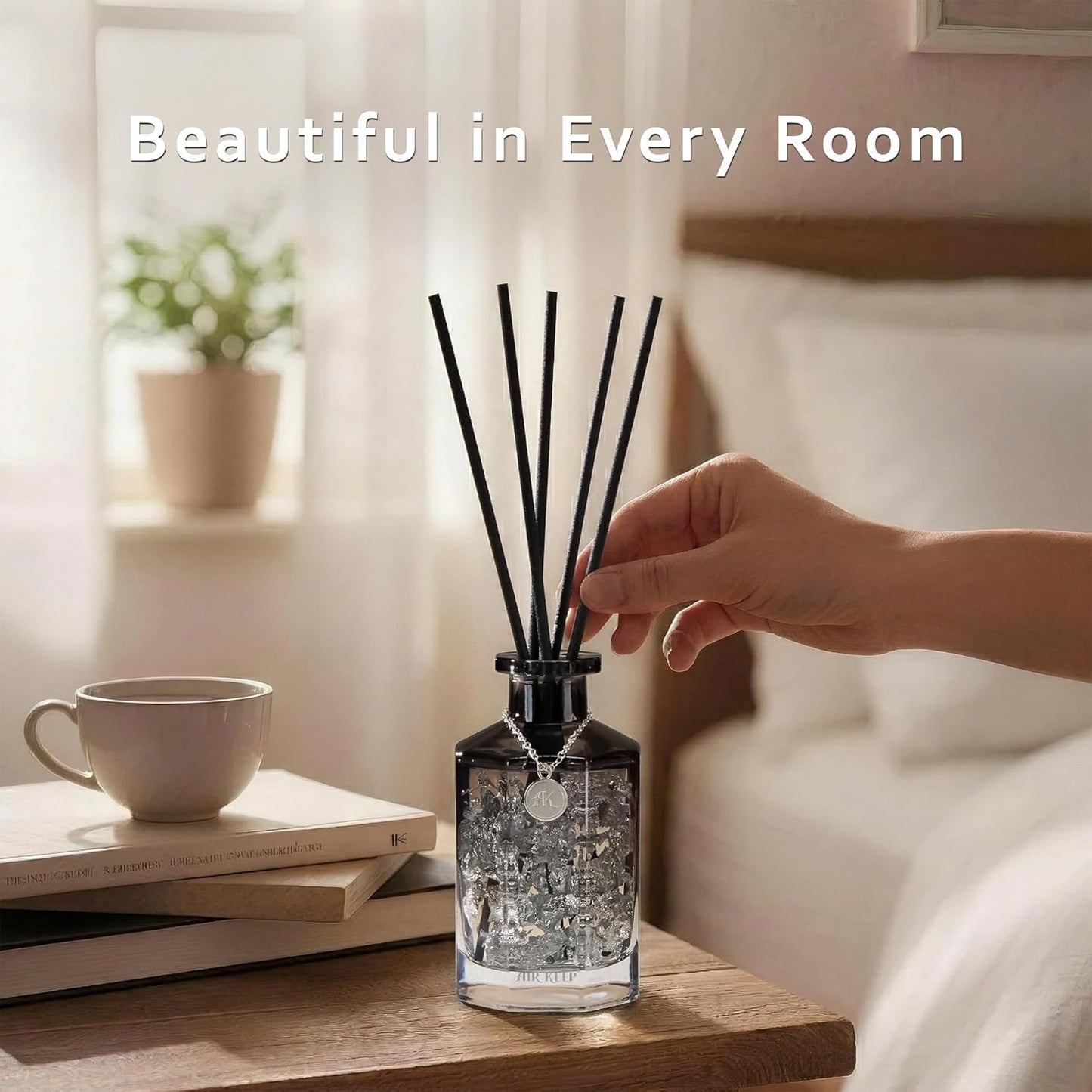 Airkeep Reed Diffuser Set,Black Forest Luxury Scented Diffuser with Sticks Long Lasting Home Fragrance for Bathroom Shelf Decor 6.09 fl oz (180ml)