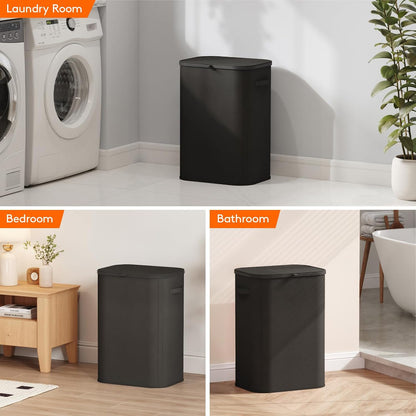 Lifewit 165L Large Laundry Basket with Lid, Laundry Hamper with Plastic Handles and Removable Bag, Foldable Tall Dirty Clothes Hampers for Laundry for Laundry Room, Bedroom, Bathroom, Dorm, Beige