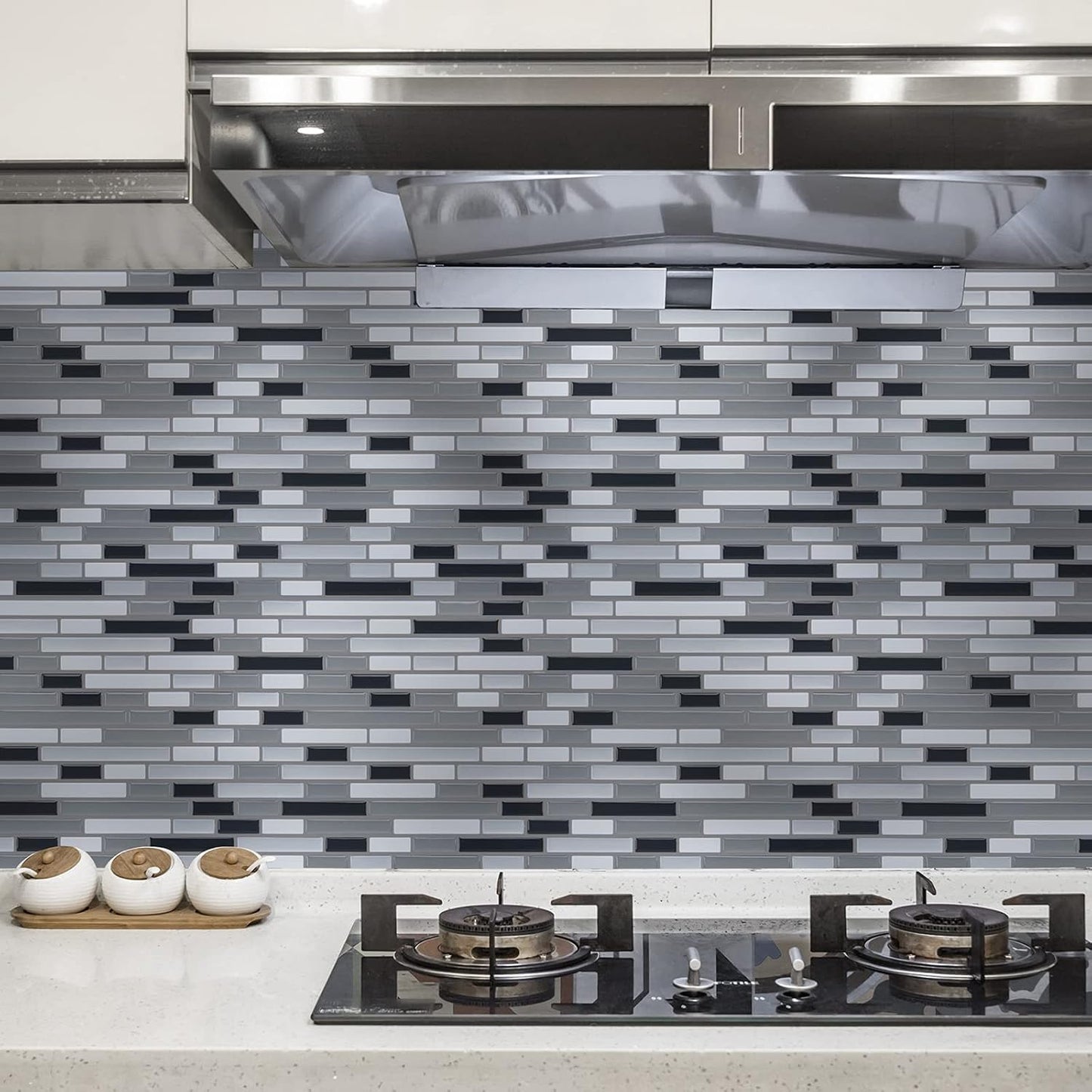 Art3d 10-Sheet Kitchen Backsplash Tiles Peel and Stick, Self Adhesive Wall Tile Sticker for Kitchen Island Bathroom Laundry Room RV Renter 12" x 12" - Jade Green