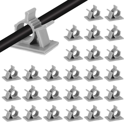 Viaky 30 Pcs Black Clips Self Adhesive Backed Nylon Wire Adjustable Cable Clips Adhesive Cable Management Drop Wire Holder