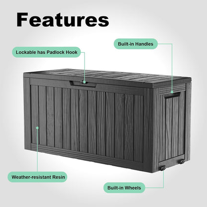 Package Delivery Box, Lockable Resin Outdoor Package, Waterproof Deck Box for Porches, Patios, Indoor & Outdoor Use (70 Gallon, Grey)