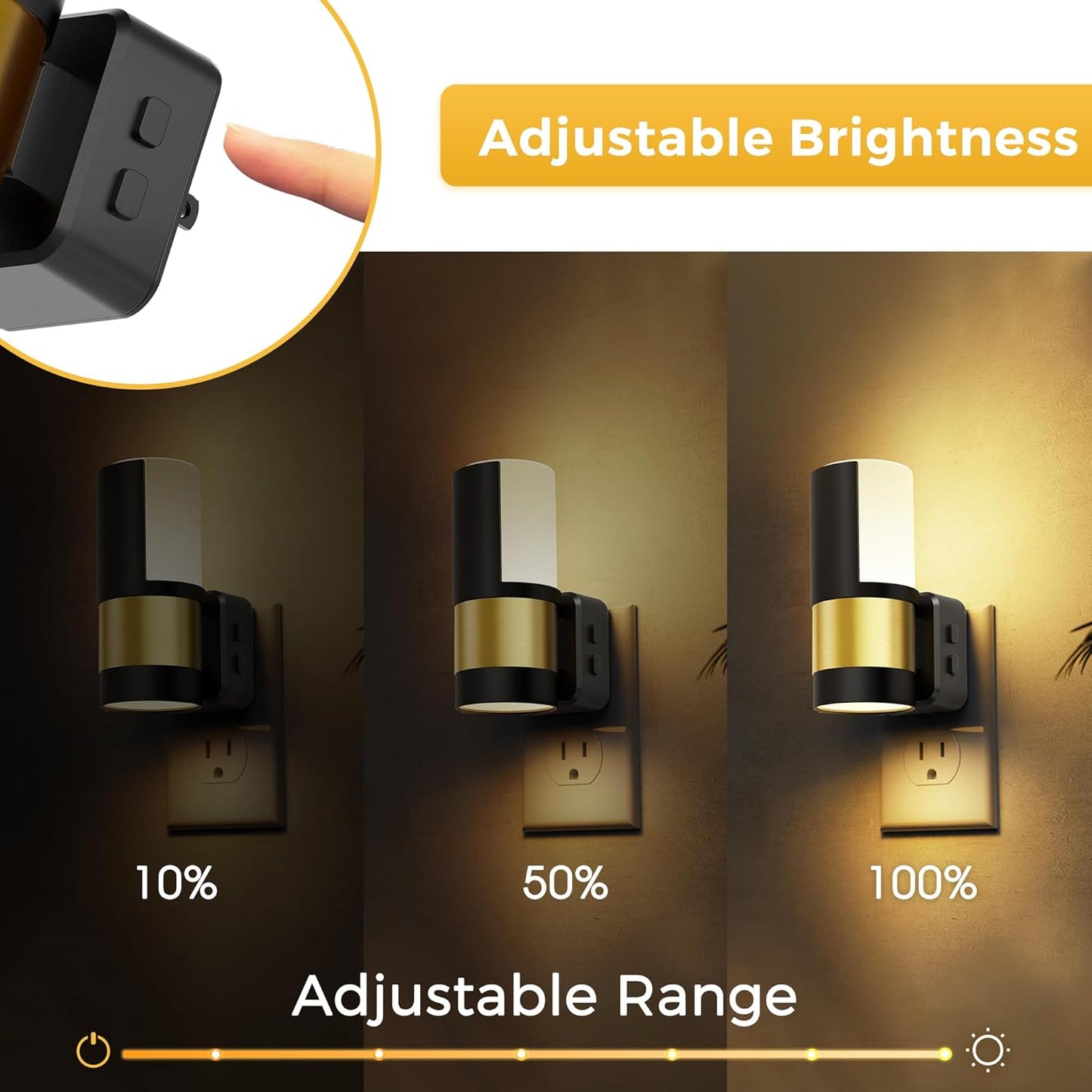 L LOHAS LED Night Light Plug in, Night Lights Plug into Wall, Light Sensor, 0-100LM Soft White 3000K, Dimmable Night Light, Modern Nightlight for Kids Bathroom Hallway Bedroom Kitchen Stairway, 2 Pack