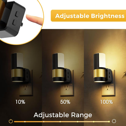 L LOHAS LED Night Light Plug in, Night Lights Plug into Wall, Light Sensor, 0-100LM Soft White 3000K, Dimmable Night Light, Modern Nightlight for Kids Bathroom Hallway Bedroom Kitchen Stairway, 2 Pack