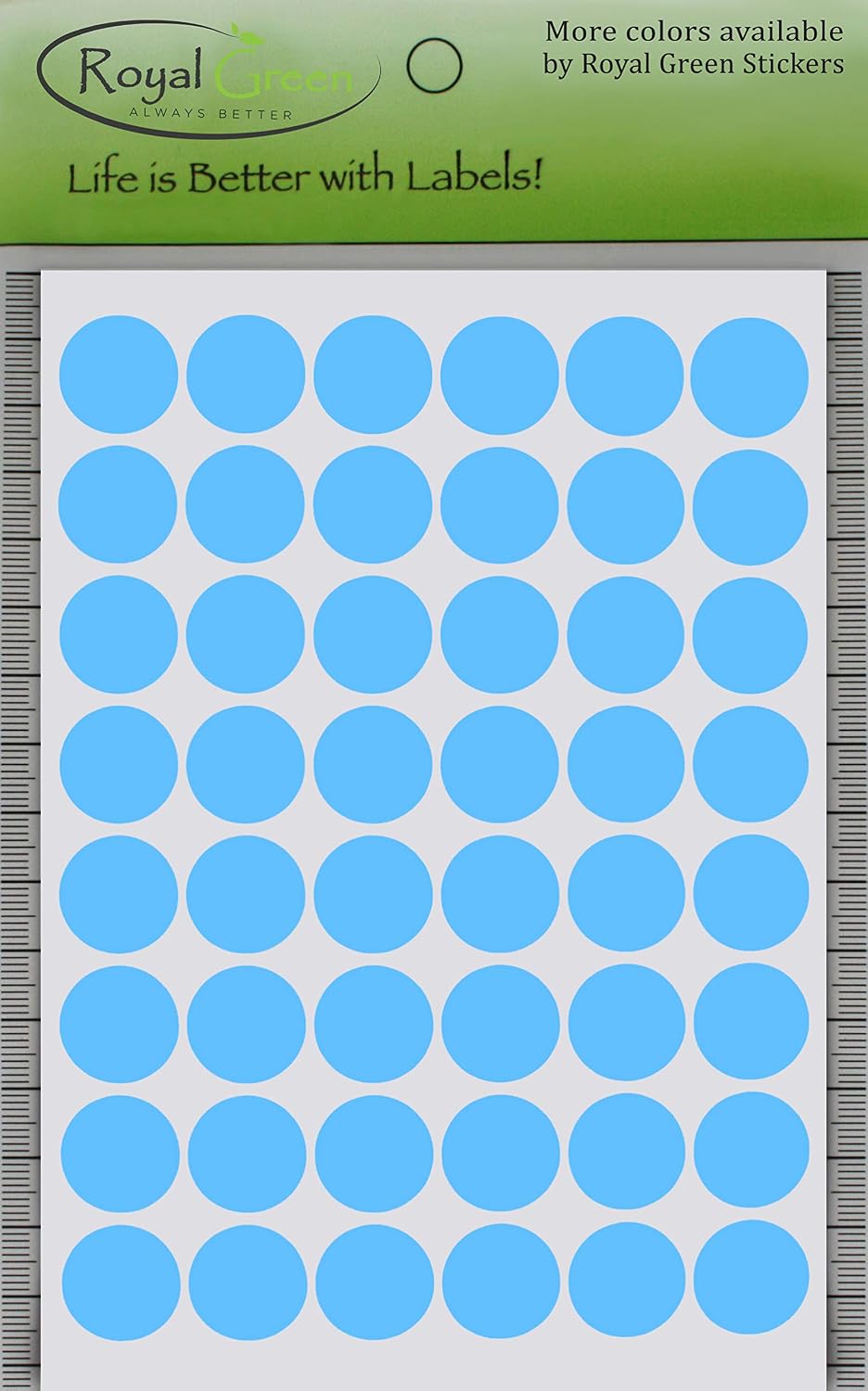 Royal Green Dot Sticker 11/16" Inch (17mm) Colored Labels in Purple - 2400 Pack - Colors B