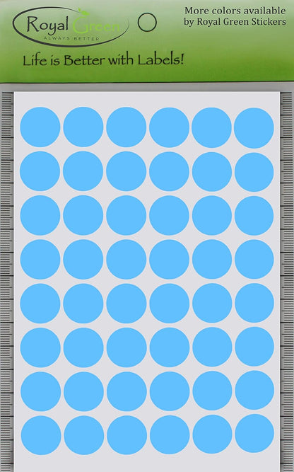 Royal Green Dot Sticker 11/16" Inch (17mm) Colored Labels in Purple - 2400 Pack - Colors B