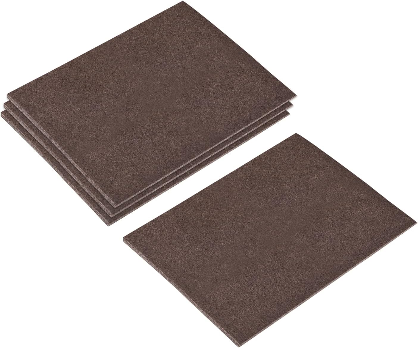 uxcell Felt Furniture Pads, 1.5-inch x 1-inch Self Adhesive Cuttable Anti Scratch Square Floor Protectors for Furniture Legs Hardwood Floor, Brown 16Pcs