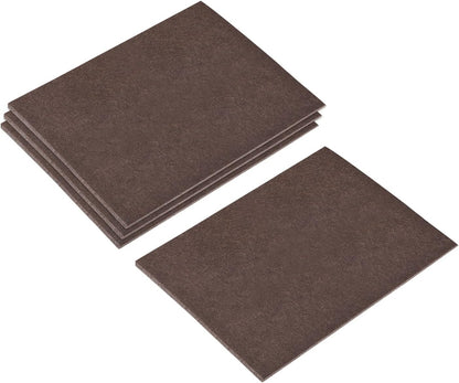 uxcell Felt Furniture Pads, 1.5-inch x 1-inch Self Adhesive Cuttable Anti Scratch Square Floor Protectors for Furniture Legs Hardwood Floor, Brown 16Pcs