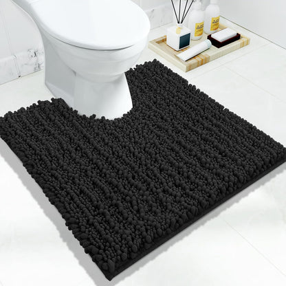 Yimobra Bathroom Rugs Non Slip Washable - Ultra Soft Absorbent Chenille Bath Mat, Quick Dry Shaggy Floor Carpet for Tub Shower, Gray Home Decor Accessories, 24x17 Inch