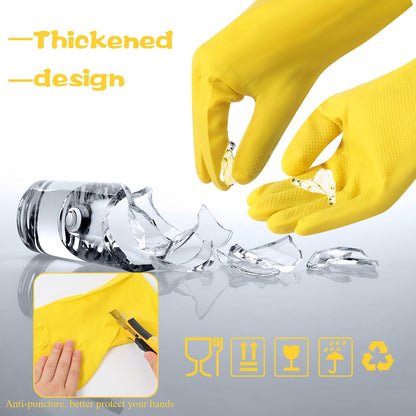 Rubber Reusable Gloves Long Household Dishwashing Gloves Kitchen Cleaning for Dishes Clean Gardening