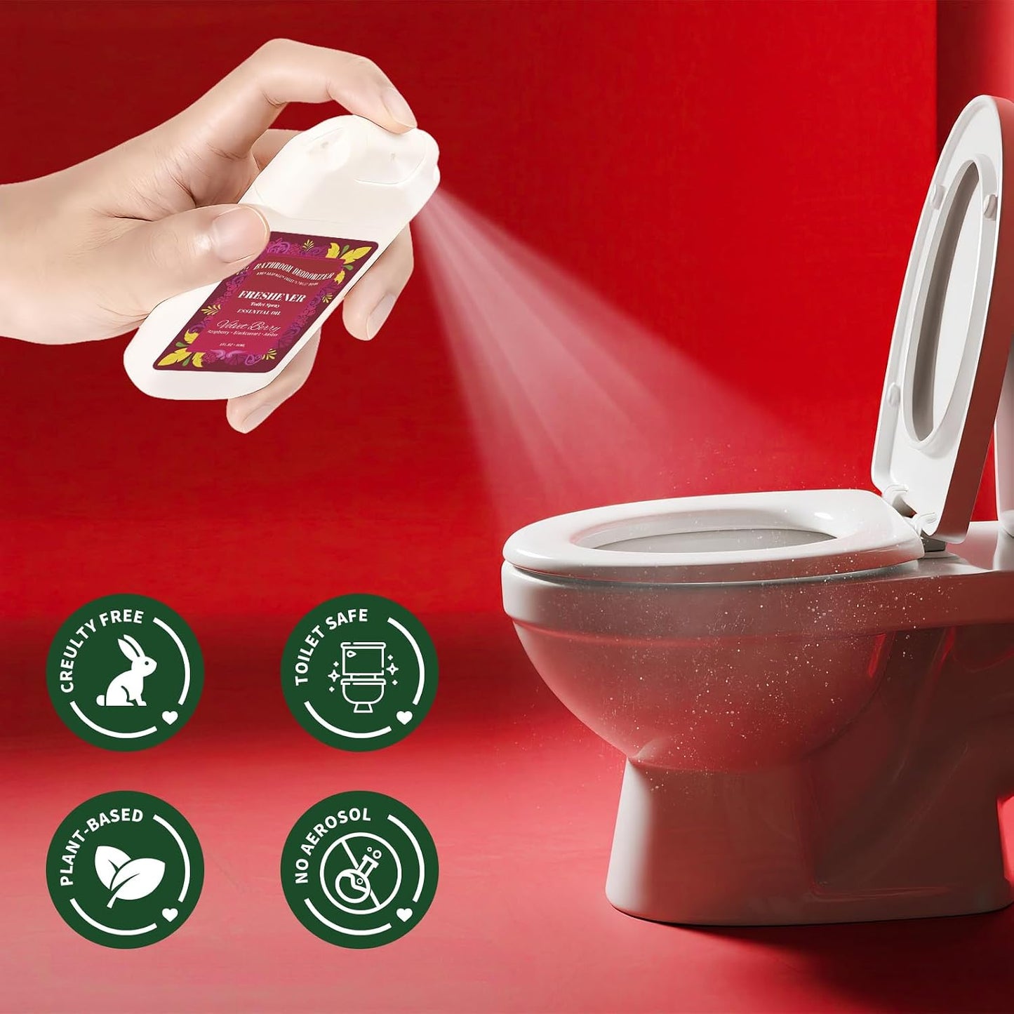 Pocket Size Toilet Spray for Poop, 2 Pack Lemon Scent, Bathroom Odor Eliminator with Removable Hook,Travel Essentials Variety