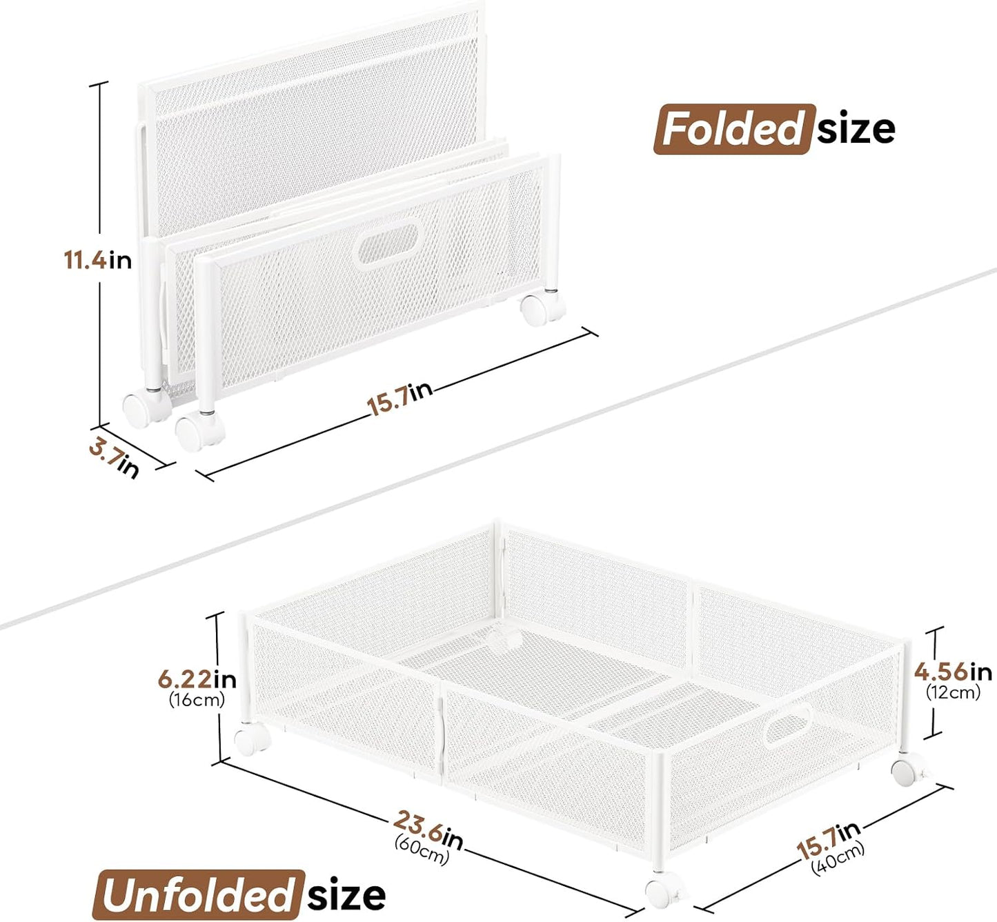 Under Bed Storage, Under the Bed Storage Containers with Wheels, Under Bed Shoe Storage Organizer Drawer for Bedroom Clothes Shoes Blankets -2Pack