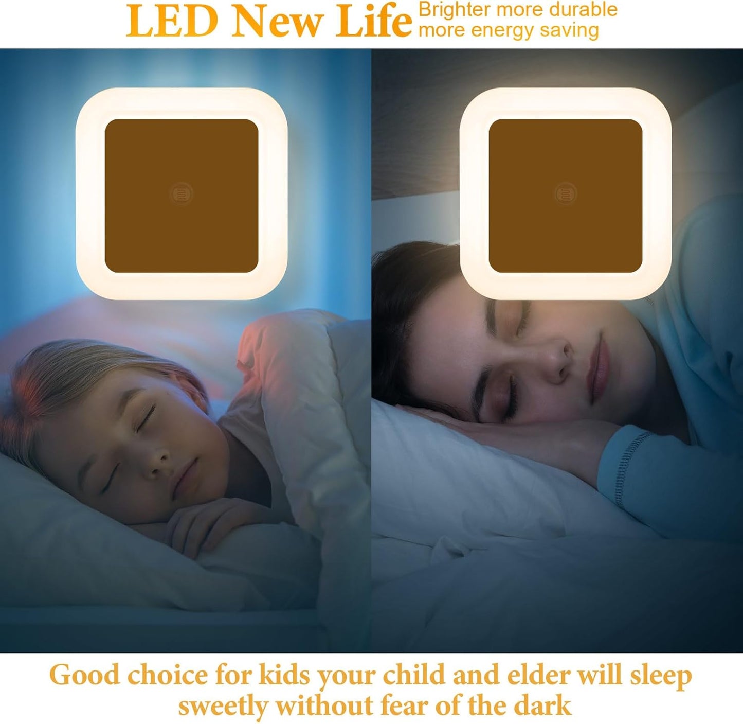 Tuanse 48 Pack LED Night Lights Plug into Wall Smart Sensor Sensor Automatic Night Lamp Nightlights Accessories for Bedroom Bathroom Toilet Stairs Kitchen Hallway(White)