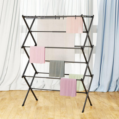 Clothes Drying Rack Household Indoor, Foldable Drying Rack Clothing for Laundry - 40" x 28.8" x 14.2", Space Saving Indoor, Black-1pack