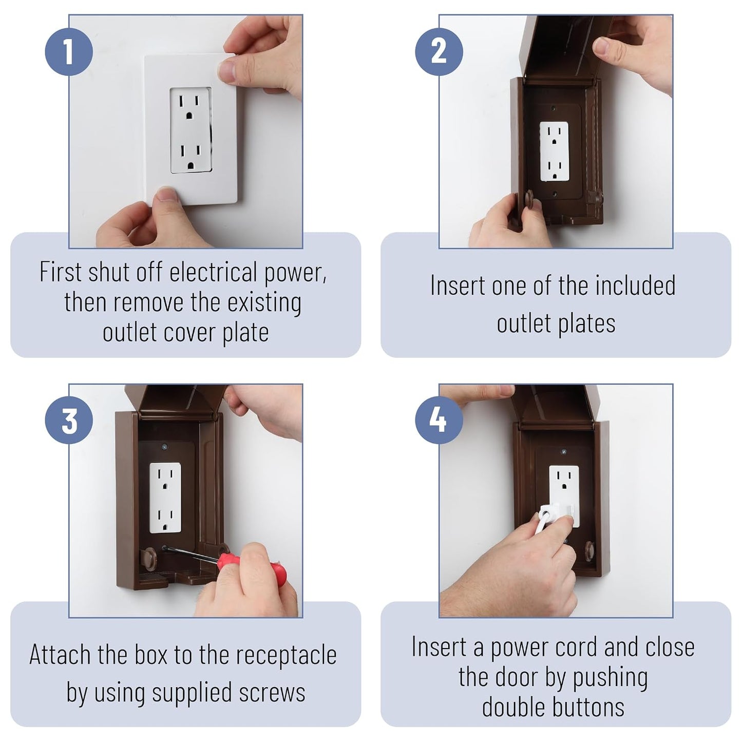 Bates Baby Safety Outlet Cover Box - Plug Covers for Electrical Outlets, Child Proof Outlet Cover, Socket Covers for Outlets