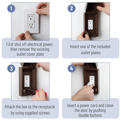 Bates Baby Safety Outlet Cover Box - Plug Covers for Electrical Outlets, Child Proof Outlet Cover, Socket Covers for Outlets
