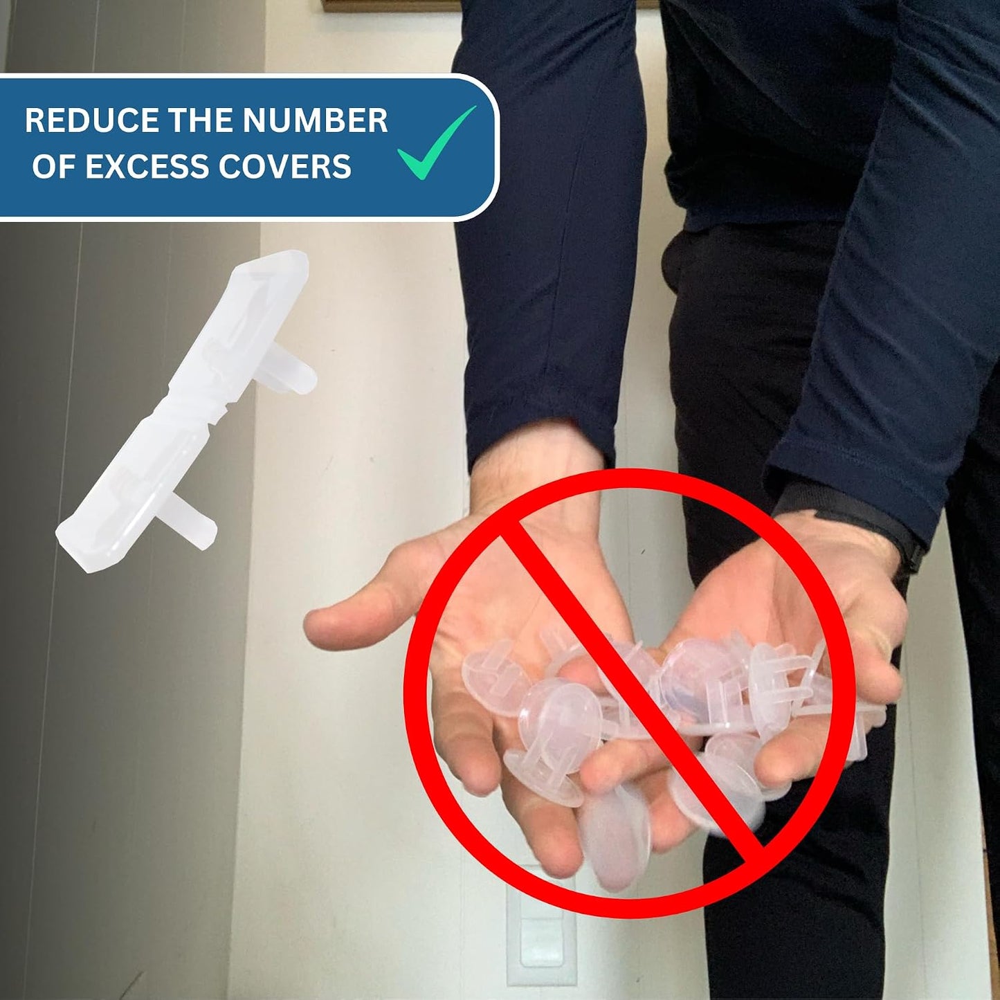 White Double Outlet Covers Baby Proofing (10 Pack, 20 Sockets) | Baby Proof Plug Covers for Electrical Outlets | Safe & Secure Baby Safety Products | Childproof Socket Covers Protect Toddlers & Babies