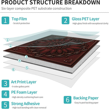 Peel and Stick Backsplash Tile Sticker for Kitchen and Bathroom Walls - 24 Removable 5.9"x5.9" Tiles, Waterproof