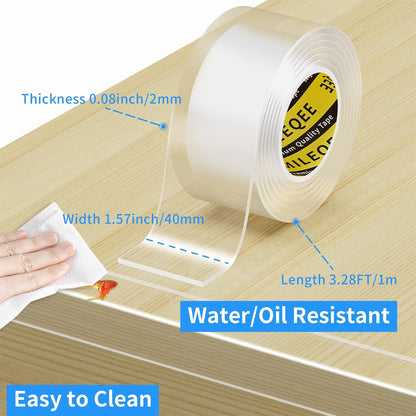 2Pack Clear Edge Protector Strip, 0.8in x 9.84FT(19.68FT Total), Sharp Edge Wrap Cover Tape, Self Adhesive Protective Bumper Guards for Cabinet Door Desk Glass Table Furniture, Kitchen Countertop