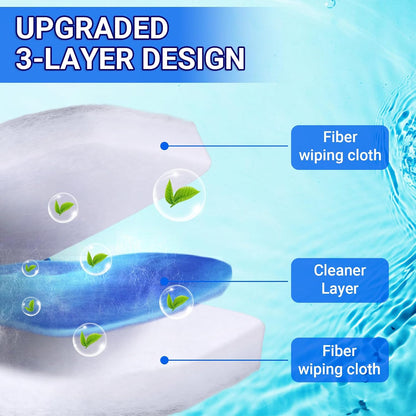 30 Count Disposable Toilet Refill Pads Compatible with Clorox and Oshang Toilet Brush, Bathroom Cleaning Heads