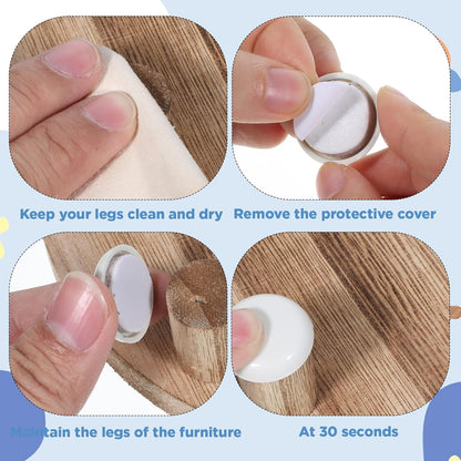 24Pcs Furniture Sliders for Carpet & Hardwood Floors, 1 Inch Self-Stick Chair Sliders Furniture Moving Pads for Carpet, Move Furniture Easily (Beige)