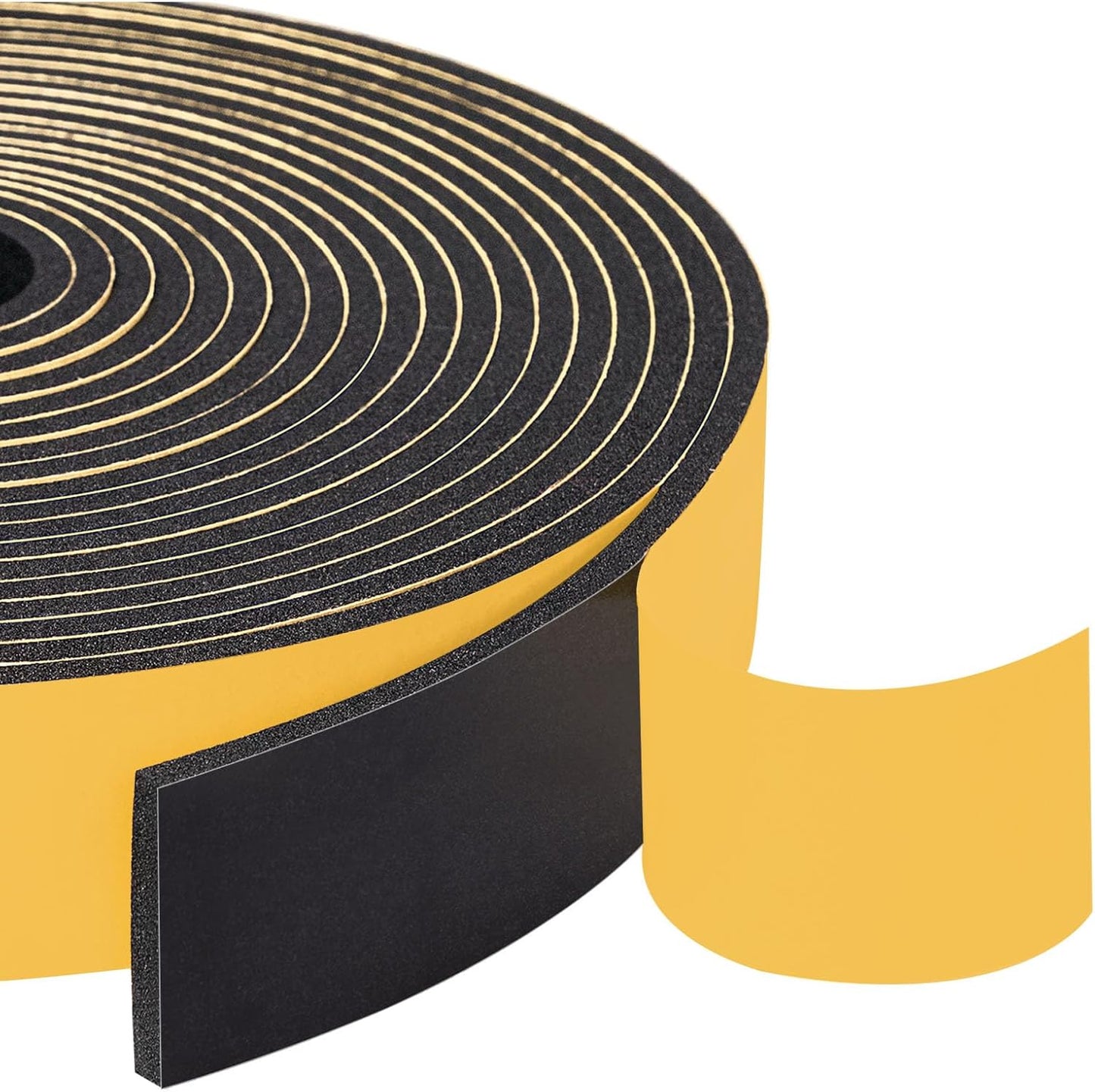 Yotache Self Adhesive Foam Gasket Tape 1/2" W X 1/2" T (New Adhesive Craft) for Doors Soundproofing Weather Seal Strip Insulation, 13 Ft Length