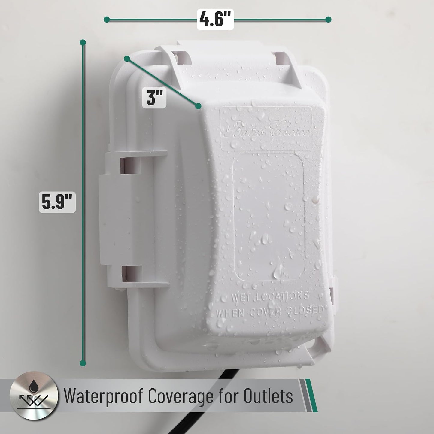 Bates- Weatherproof Electrical Outlet Cover, 1-Gang Outdoor Plug Cover | For Protection Against Rain Dust & Outdoor Use