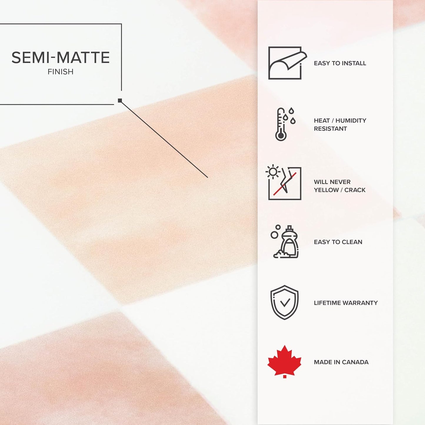 SMART TILES Peel and Stick Backsplash - 5 Sheets of 7,75" x 7,75" - 3D Adhesive Peel and Stick Tile Backsplash for Kitchen, Bathroom, Wall Tile, Checkered