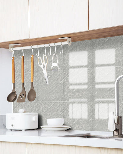 WADILE 10pcs Peel and Stick Shower Waterproof Marble Tiles Wall Panels, 11.8"x11.8" Self-Adhesive Backsplash, for Home Bathroom, Kitchen, Living Room White (Not Real Tile)
