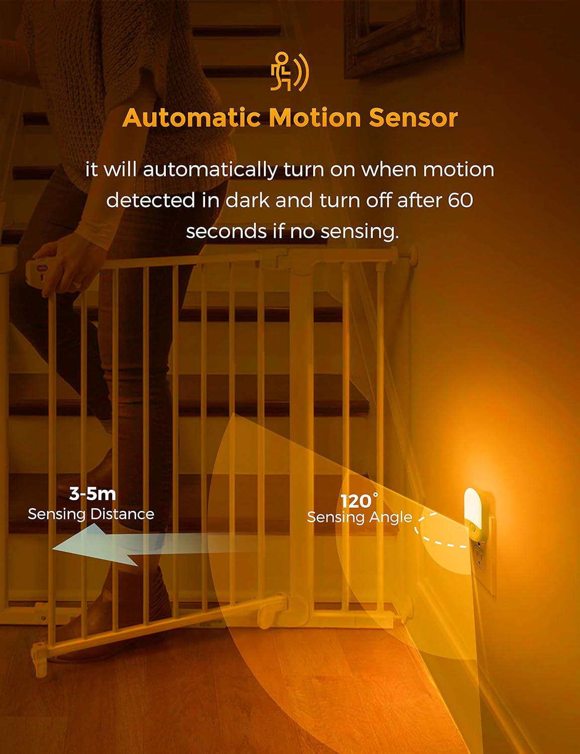 L LOHAS LED Motion Sensor Night Light, 2Pack, Motion Activated Night Light, Night Lights Plug into Wall Motion Sensor, 3000K Warm White, Adjustable Brightness 30/60LM, for Kids Adults Bathroom Bedroom