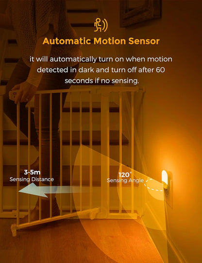 L LOHAS LED Motion Sensor Night Light, 2Pack, Motion Activated Night Light, Night Lights Plug into Wall Motion Sensor, 3000K Warm White, Adjustable Brightness 30/60LM, for Kids Adults Bathroom Bedroom