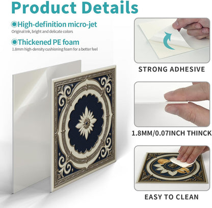 Peel and Stick Backsplash Tile Sticker for Kitchen and Bathroom Walls - 24 Removable 5.9"x5.9" Tiles, Waterproof