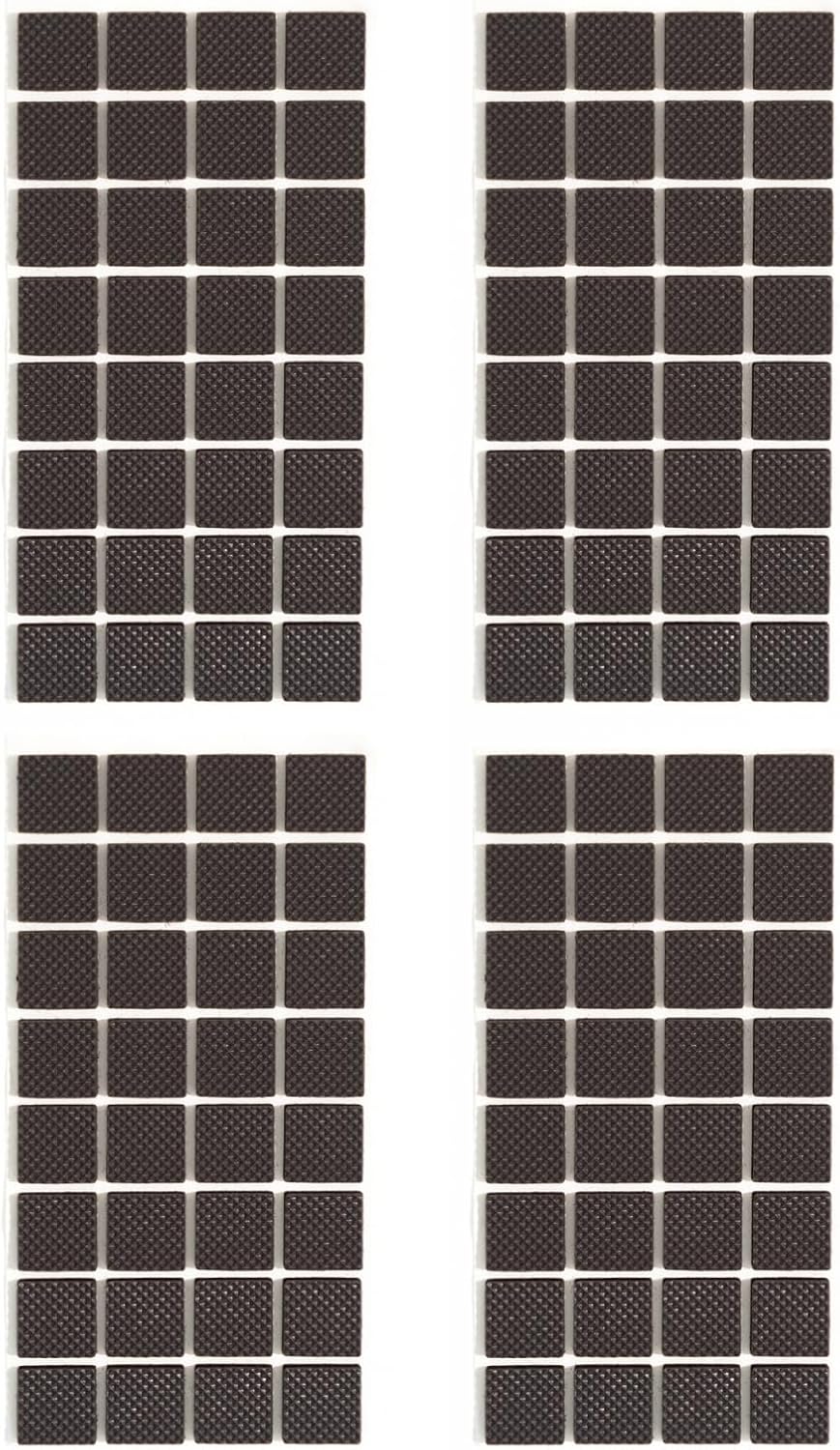 Non Slip Furniture Pads 1/2" x 3" Rubber Strips Self Adhesive Furniture Grippers Chair Leg Pads Rubber Chair Feet Anti Scratches Non Skid Furniture Pad Floor Protectors, 40 Pcs Rectangle