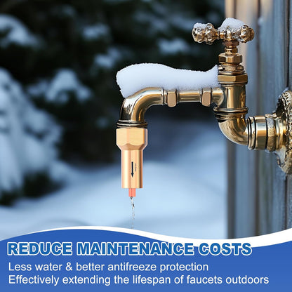 Outdoor Faucet Freeze Protection - Winter-Resistant Brass Spigot Fits 3/4'' Hose Thread, Durable Replacement for Faucet Covers, Winter Frost Free Faucet, 1 Pack