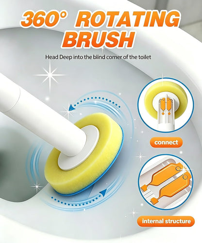 SOPAMI 32pcs Disposable Toilet Brush Refills,3-Layer Pre-Loaded Rich Foam | Toilet Bowl Wand Refills Pre-Loaded with Cleaner Toilet and Bathroom Cleaning Supplies Sponge Replacement (Blue)